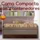 CAMA COMPACTA JUVENIL CON 2 CONTENEDORES